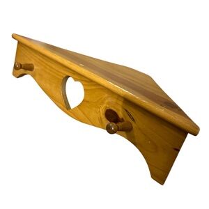 Vintage Wooden Wall Shelf with Heart Cutout